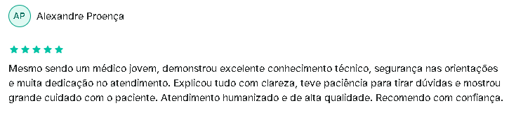 Relato público de paciente sobre o atendimento médico da Virtus