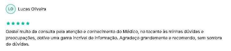 Relato público de paciente sobre o atendimento médico da Virtus